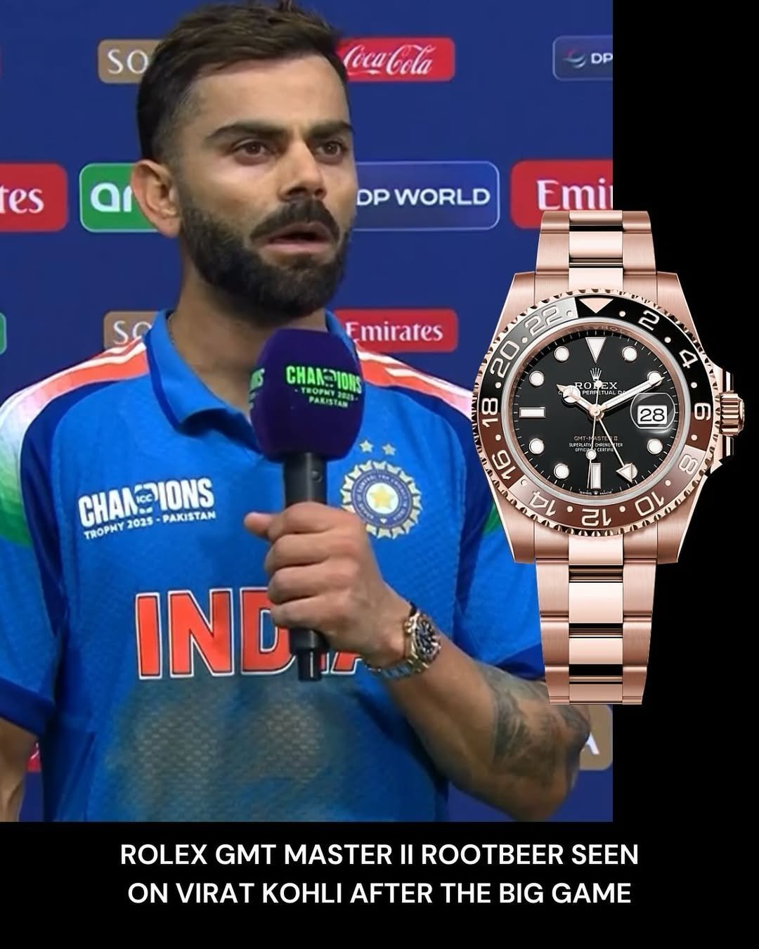 ROLEX GMT MASTER 2 ROSE GOLD VIRAT KOHLI EDITION