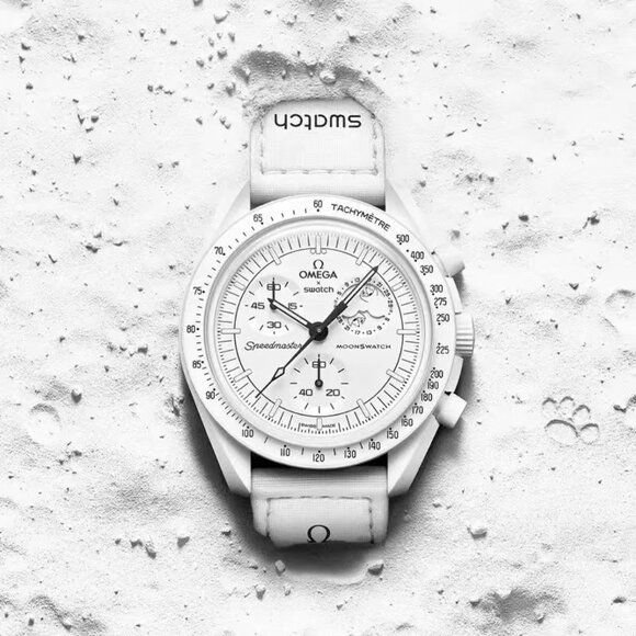 Swatch X Omega Bioceramic Moonswatch Mission To The Moon White With Kit